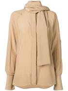 Victoria Beckham Tie Neck Blouse - Neutrals