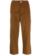 Jejia High Waisted Cropped Trousers - Brown