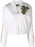Versace Embroidered Bomber Jacket - White