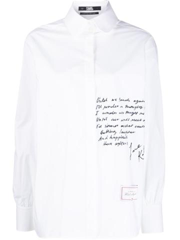 Karl Lagerfeld Tribute Shirt By Kate Moss - White