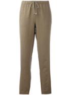 Majestic Filatures Drawstring Trousers, Size: Iii, Green, Cotton/linen/flax