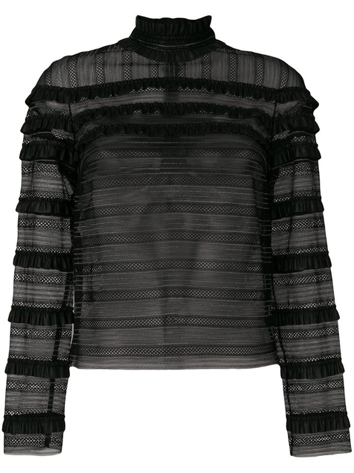 Philosophy Di Lorenzo Serafini Sheer Ruffle Blouse - Black