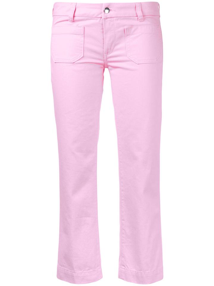 The Seafarer - Cropped Jeans - Women - Cotton - 25, Pink/purple, Cotton