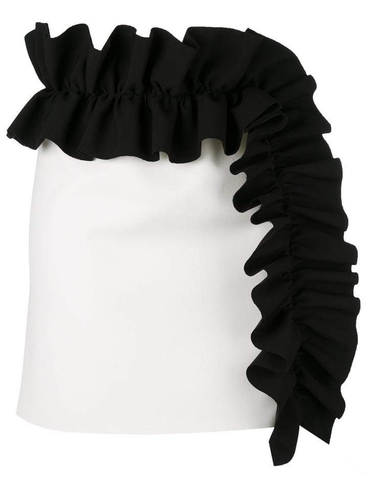 Msgm - Ruffle Mini Skirt - Women - Polyester/spandex/elastane - 40, White, Polyester/spandex/elastane