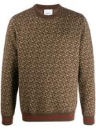 Burberry All Over Monogram Logo Jumper - Brown