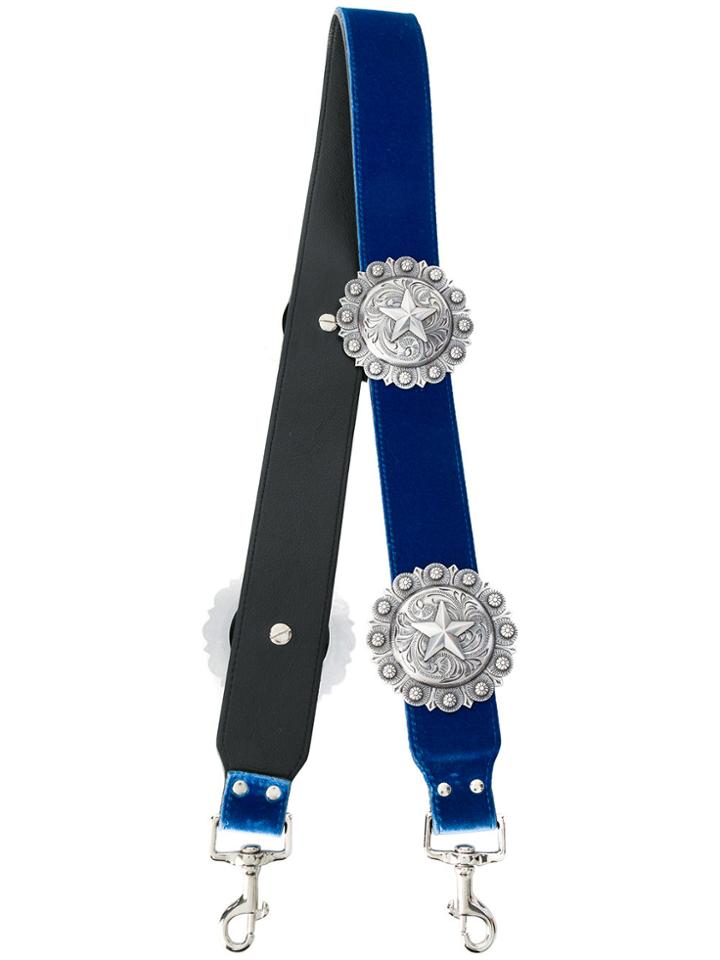 Kate Cate Star Button Embellished Shoulder Strap - Blue