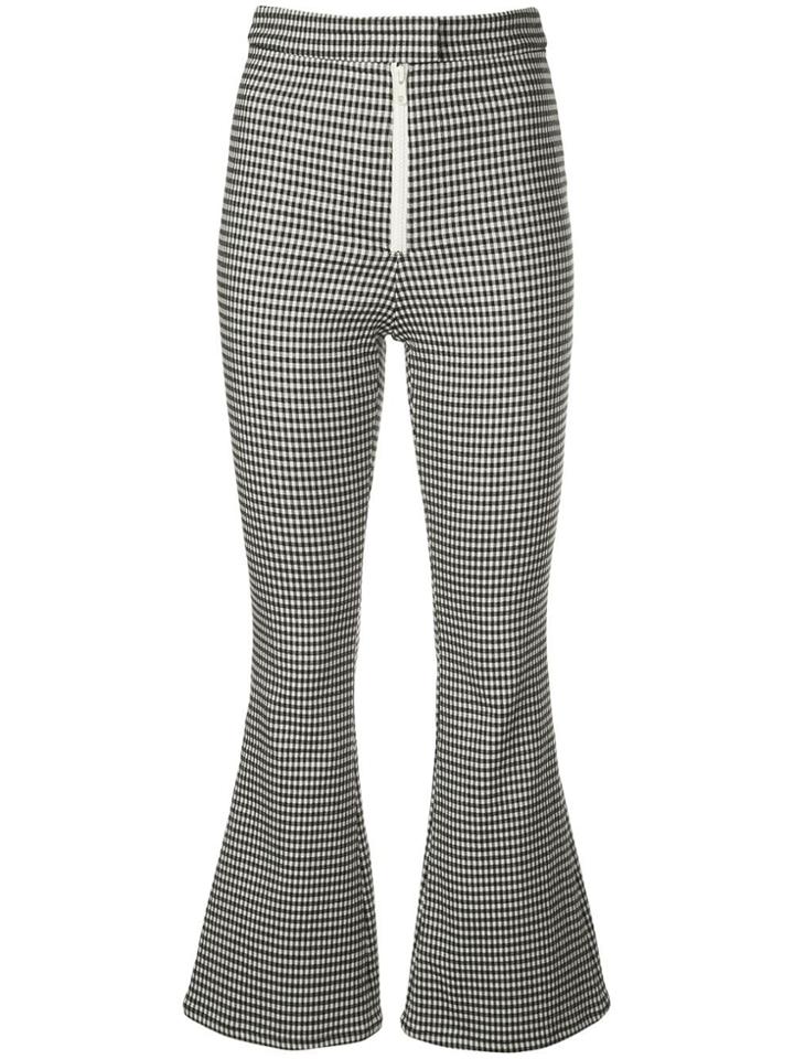 Sandy Liang Gingham Cropped Trousers - Black
