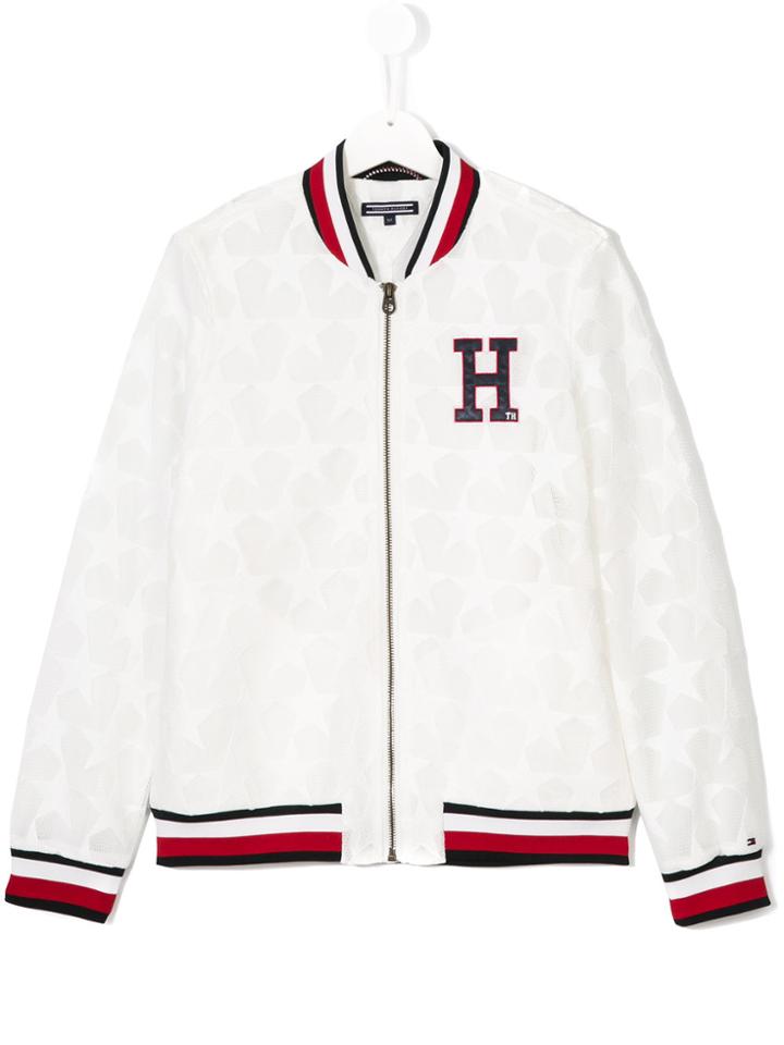 Tommy Hilfiger Junior Mesh Star Bomber Jacket - White