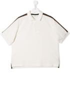 Fendi Kids Teen Logo Trim Polo Shirt - White