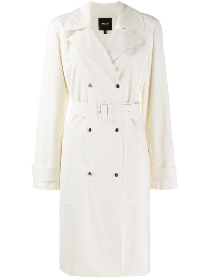Theory Double-breasted Trench Coat - Neutrals