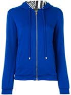 Versace Zipped Up Cardigan, Women's, Size: 42, Blue, Viscose/spandex/elastane