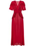 Staud Frill Maxi Dress - Red