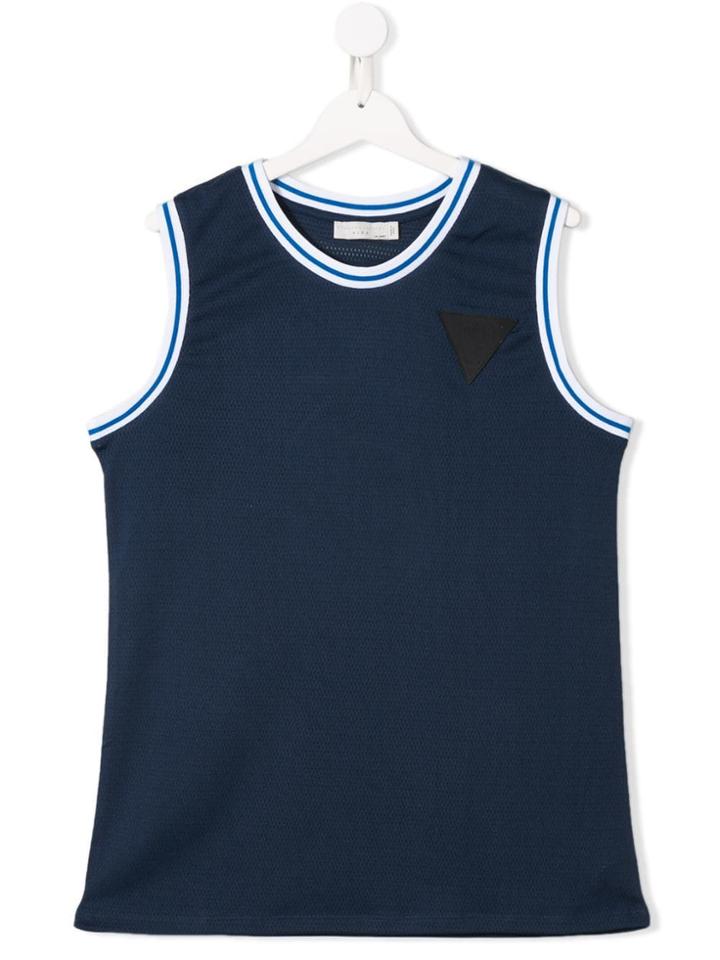 Stella Mccartney Kids Logo Patch Tank T-shirt - Blue