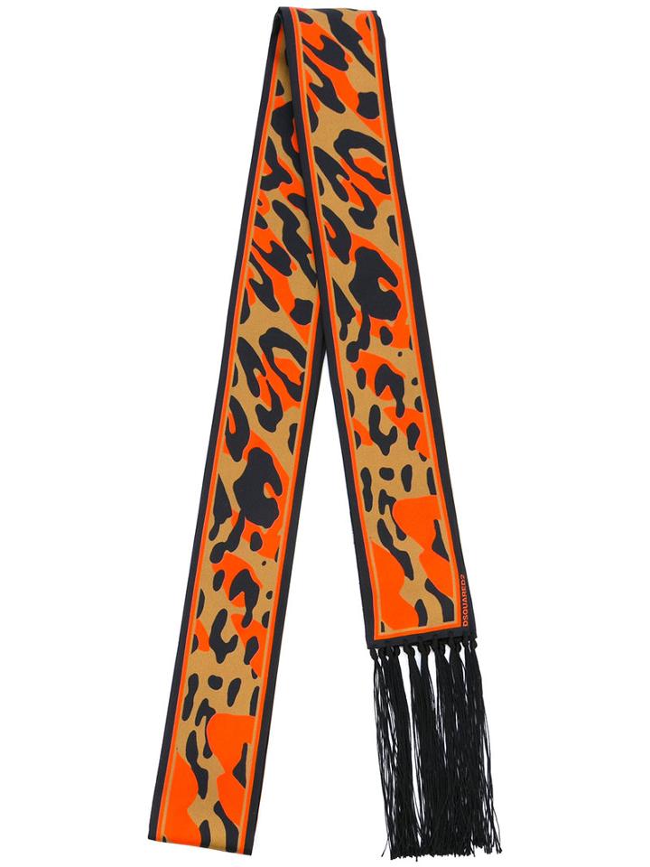 Dsquared2 - Leopard Print Glam Stole - Men - Silk/acetate - One Size, Green, Silk/acetate