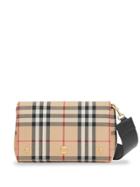 Burberry Vintage Check And Leather Note Crossbody Bag - Yellow