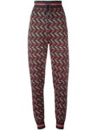 M Missoni Zig Zag Knit Trousers, Women's, Size: 40, Black, Polyester