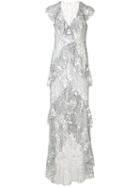 Jay Godfrey - Floral Layered Gown - Women - Polyester - 8, White, Polyester
