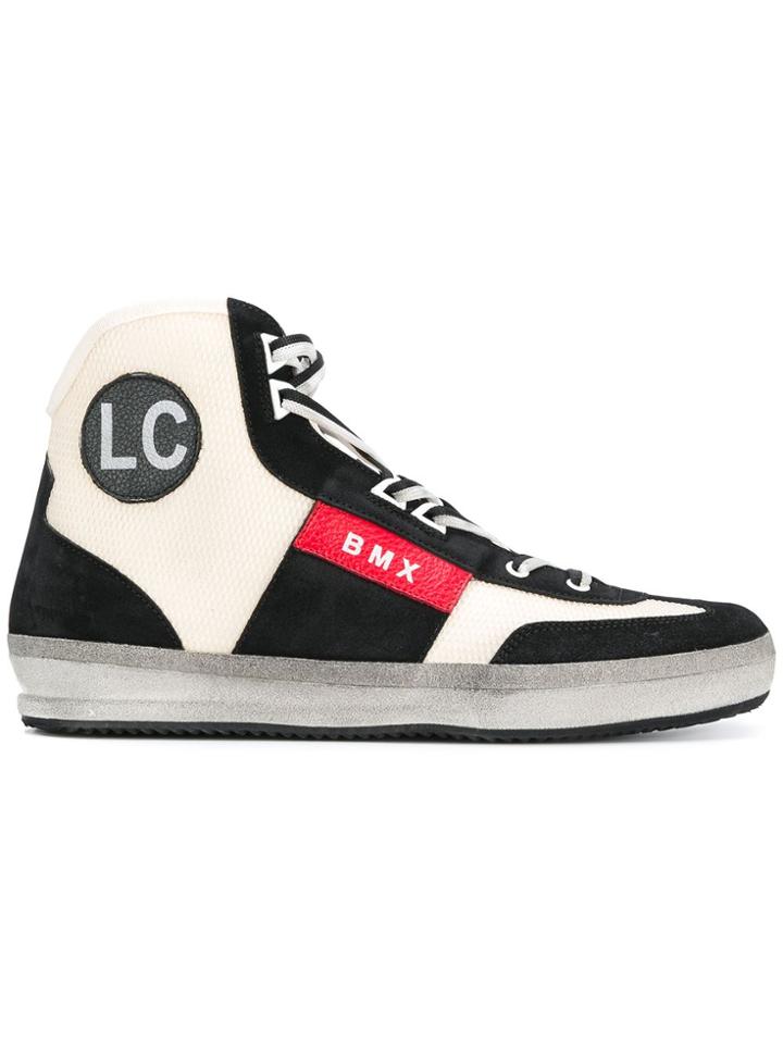 Leather Crown High Ankle Sneakers - Nude & Neutrals