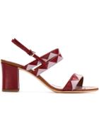 Sarah Chofakian Geometric Panels Sandals - Red