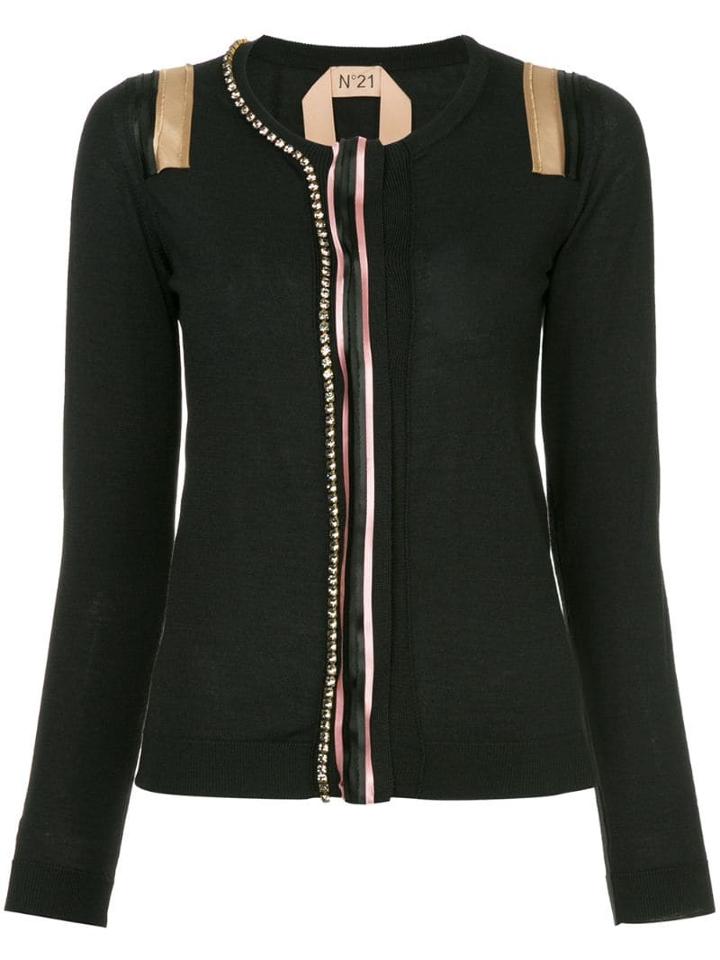 Nº21 Crystal-embellished Cardigan - Black