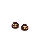 Chanel Vintage Cc Logo Clip-on Earrings - Red
