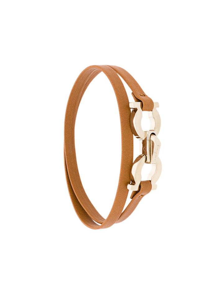 Salvatore Ferragamo Double Gancio Bracelet - Brown