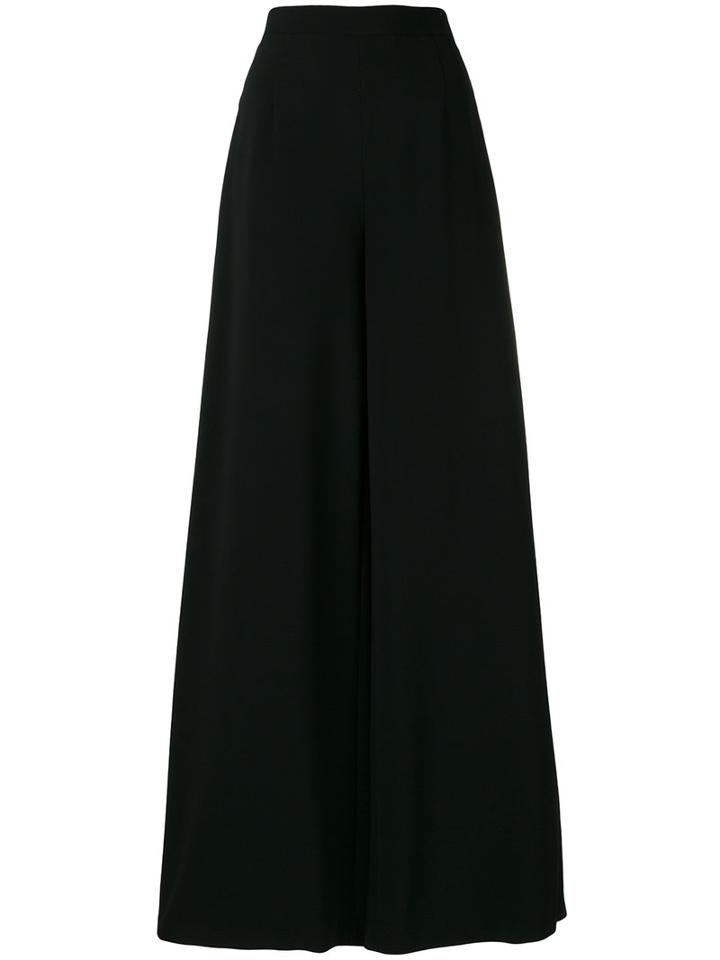 Pierre Balmain Embroidered Piped Palazzo Pants, Women's, Size: 42, Black, Viscose/spandex/elastane