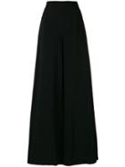 Pierre Balmain Embroidered Piped Palazzo Pants, Women's, Size: 42, Black, Viscose/spandex/elastane