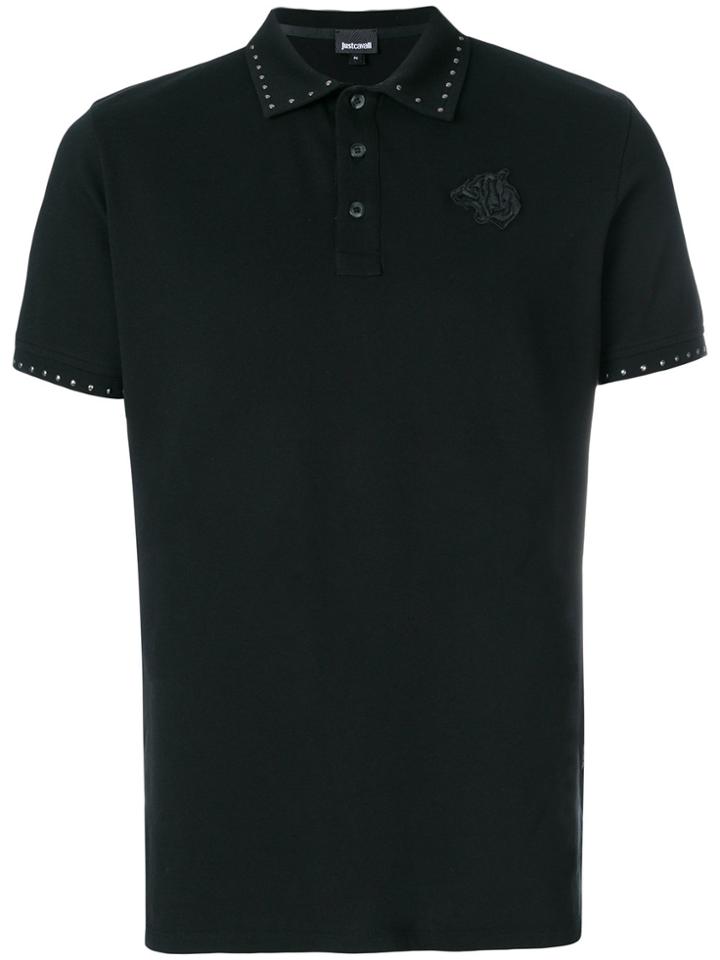 Just Cavalli Studded Logo Polo Shirt - Black