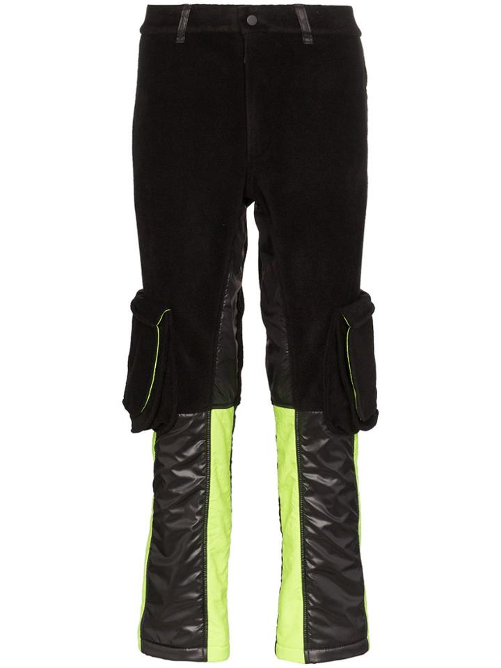 Duo Contrast Detail Fleece Track Pants - Black
