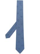 Etro Vichy & Geometic Print Tie - Blue