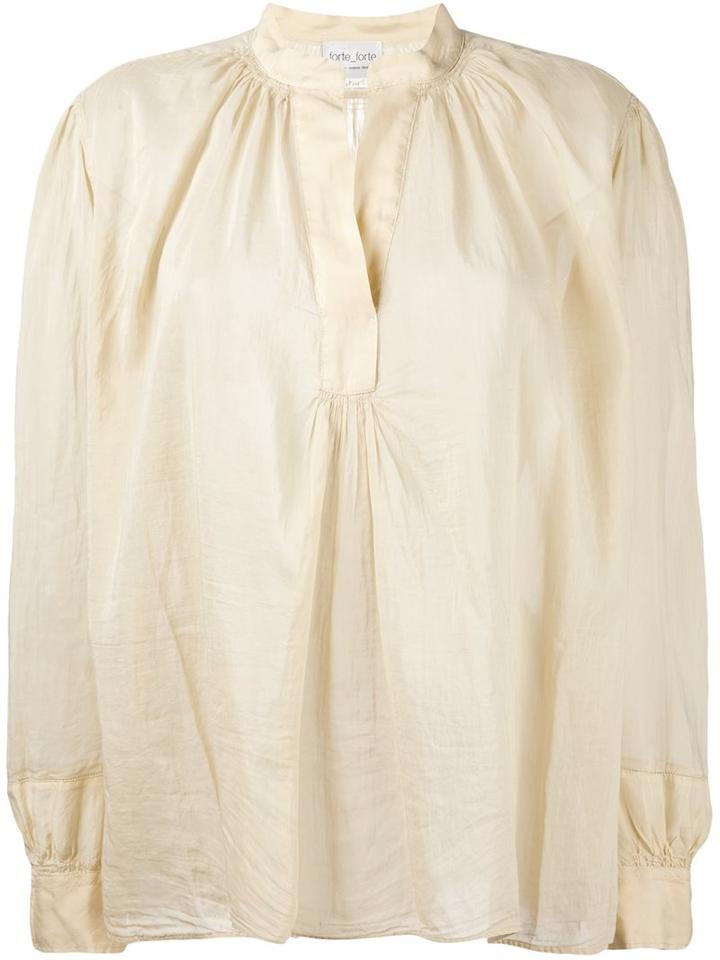 Forte Forte Mandarin V-neck Blouse