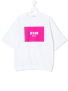 Msgm Kids Teen Logo Oversized T-shirt - White