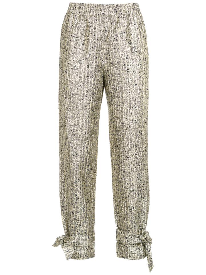 Nk Jacquard Straight Trousers - Yellow & Orange