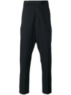 Rick Owens - High Waist Drop Crotch Trousers - Men - Cupro/viscose/virgin Wool - 52, Black, Cupro/viscose/virgin Wool