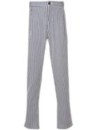 Harris Wharf London Striped Tapered Trousers - Blue