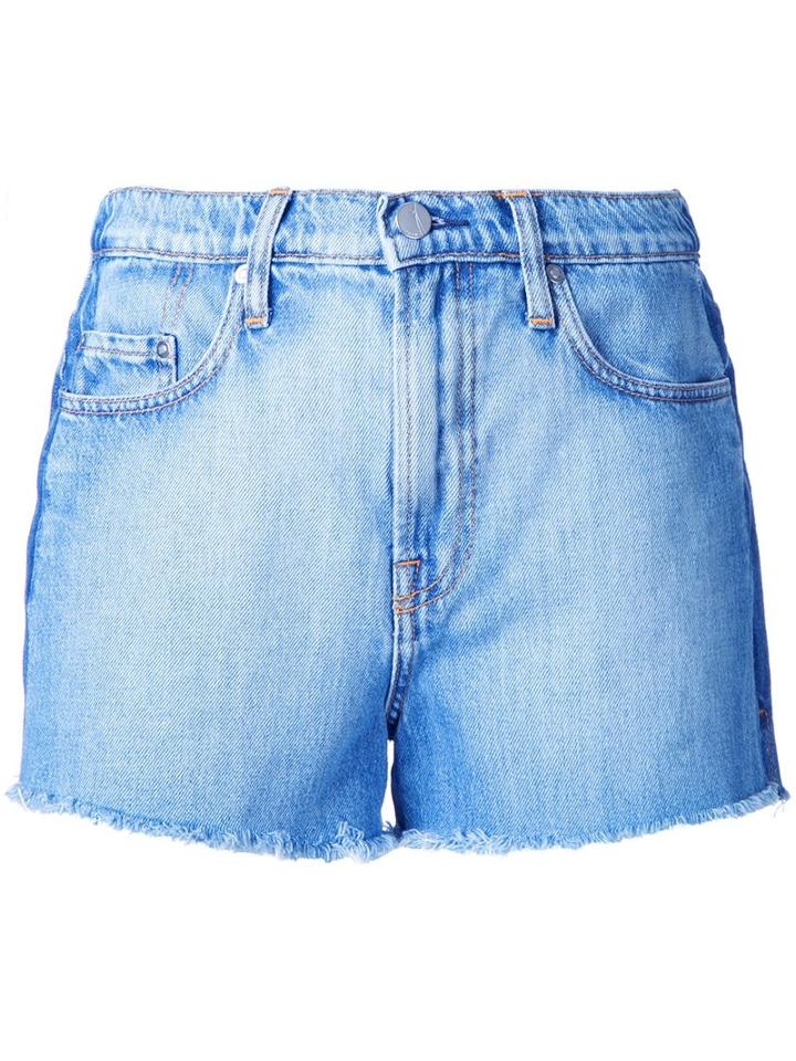 Nobody Denim High Boy Shorts, Size: 30, Blue, Cotton