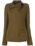 Haider Ackermann Off-centre Fastening Jacket, Women's, Size: 38, Green, Cotton/linen/flax/rayon/virgin Wool