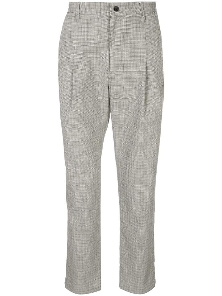 Loveless Check Print Trousers - Grey