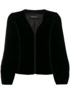 Emporio Armani Cropped Zip-up Jacket - Black