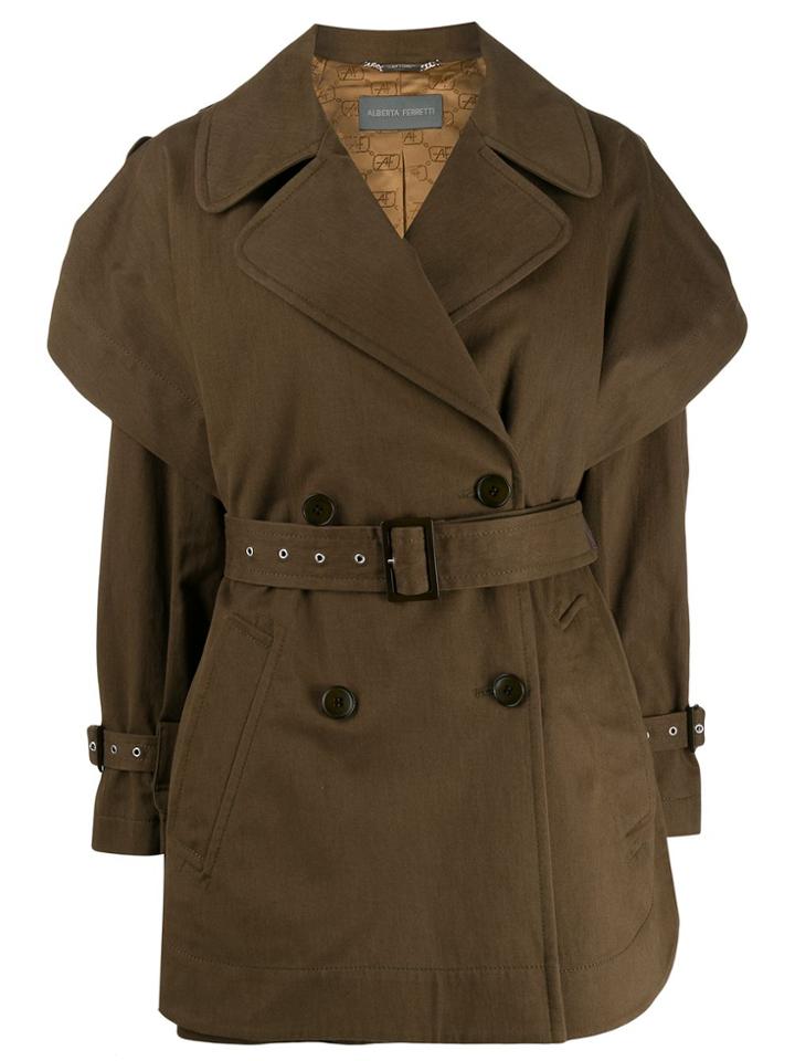Alberta Ferretti Short Trench Coat - Green