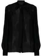 Dolce & Gabbana Sheer Shirt With Pussy Bow Detail - Black