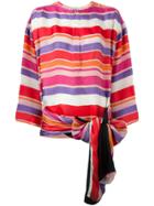 Gianfranco Ferre Vintage Bow Detail Striped Blouse - Multicolour