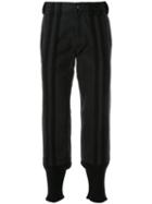 Yohji Yamamoto Pre-owned Striped Steamed Trousers - Black
