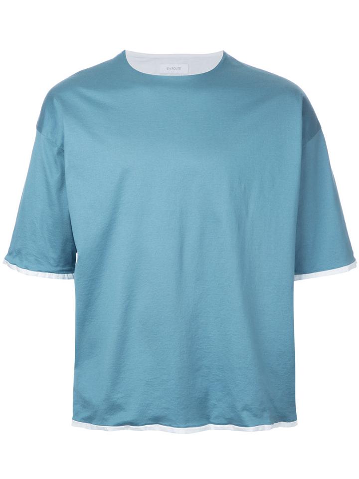 En Route - Contrasting Detail T-shirt - Men - Cotton - 2, Blue, Cotton