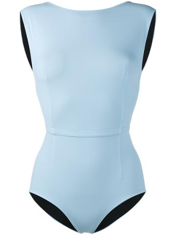 Jean Yu Blue Boatneck Swimsuit