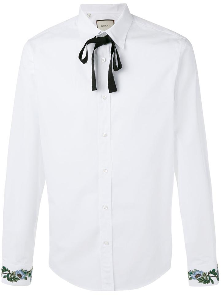 Gucci - Embroidered Cuff Duke Shirt - Men - Cotton - 15, White, Cotton