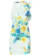 Black Halo - Scuba Sleeveless Flower Print Dress - Women - Polyamide/spandex/elastane - 0, Green, Polyamide/spandex/elastane