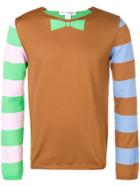 Comme Des Garçons Shirt Boys Striped Sleeve Sweater - Brown