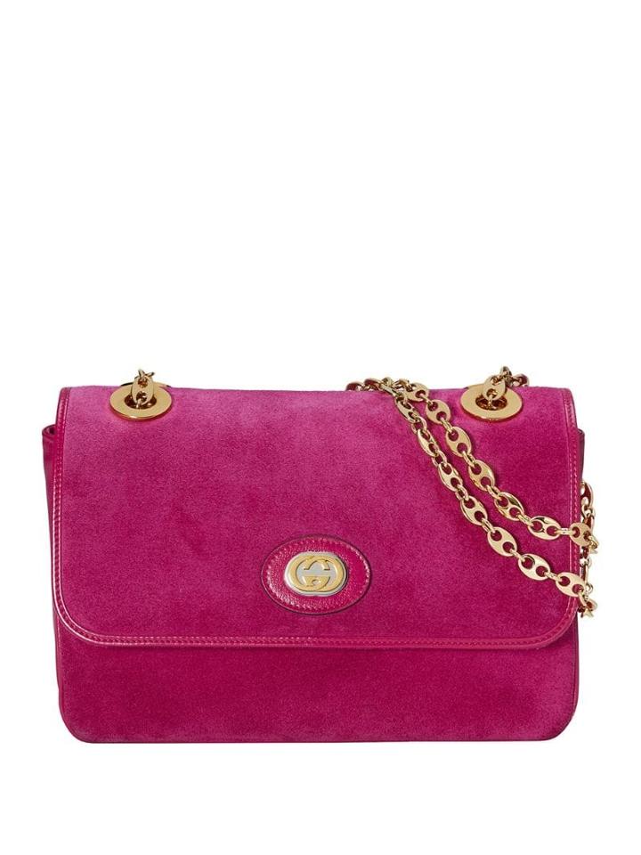 Gucci Suede Small Shoulder Bag - Pink